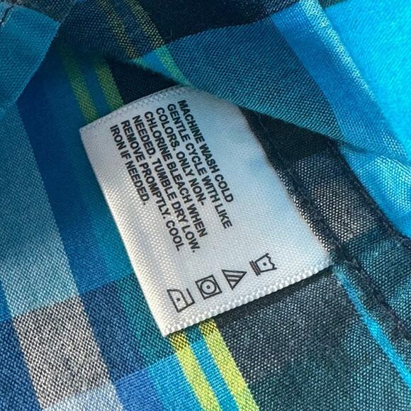 Wrangler Boy's Blue Plaid Long Sleeve Button Down Dress Shirt Small 6/7 - Picture 8 of 10